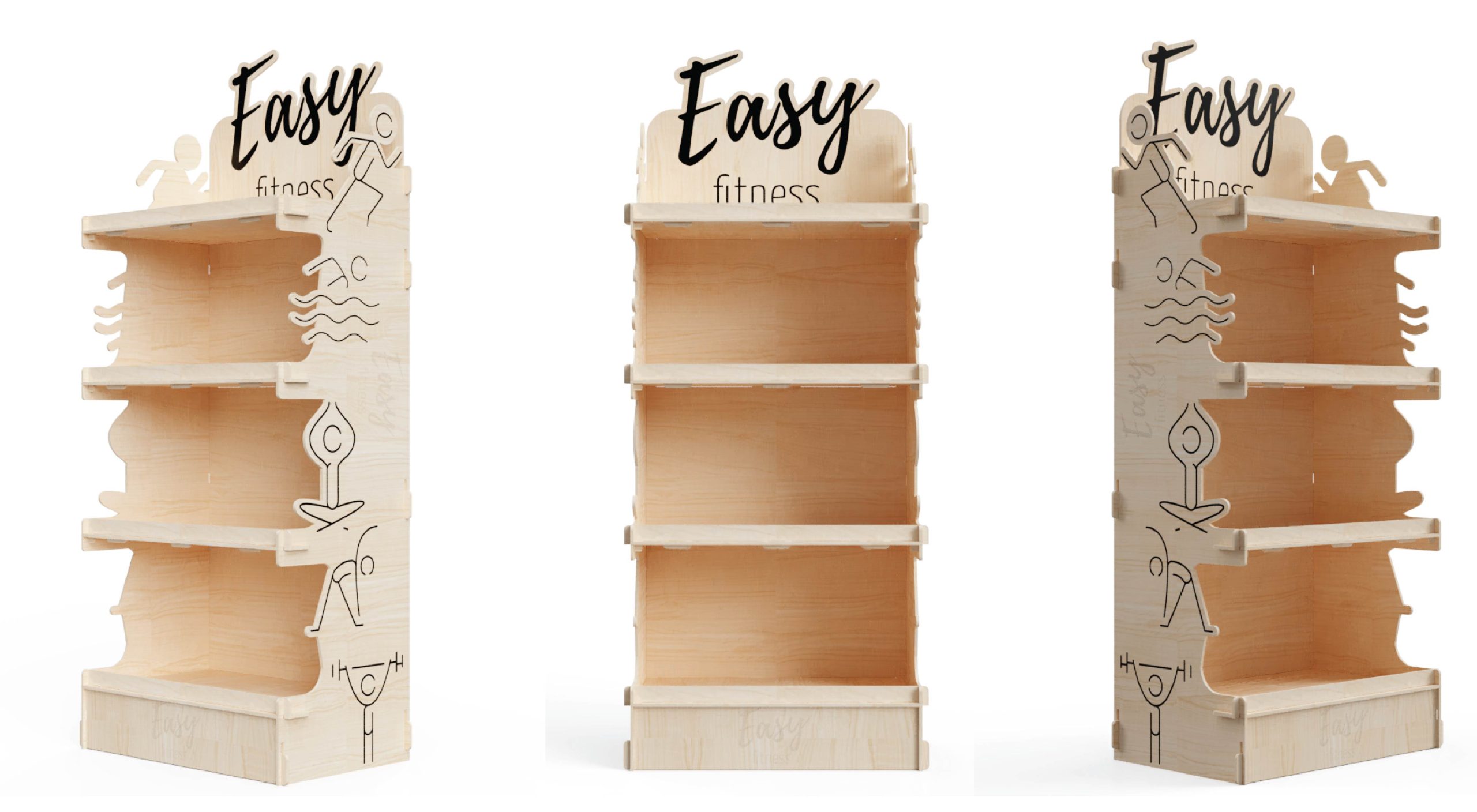 Stojak ze sklejki POS Easy fitness